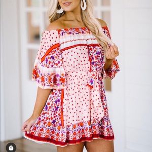 Blush Cherry Printed Dress